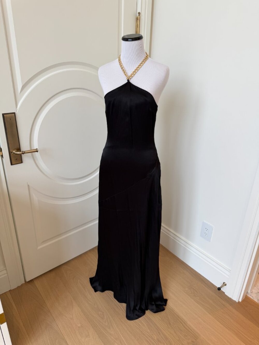Karen Millen Satin Back Crepe Halter Maxi Dress - Picture 5 of 11